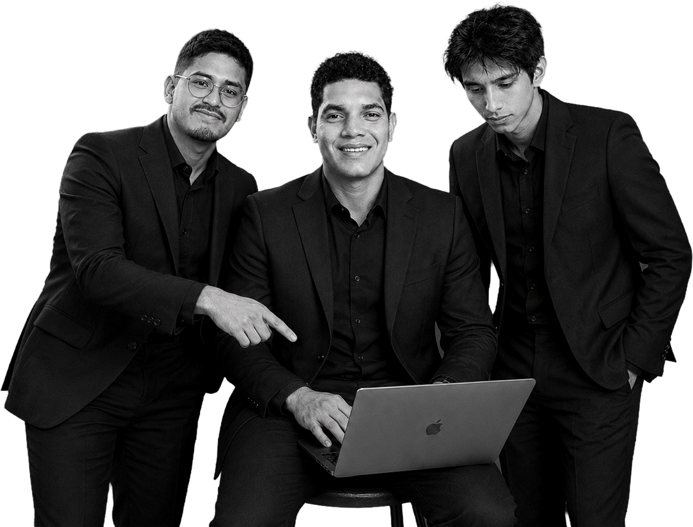 Equipo de VOLTA en Lima, Perú. De izquierda a derecha: César Hermosilla, Julyus Matienzo y Carlo Saavedra.
